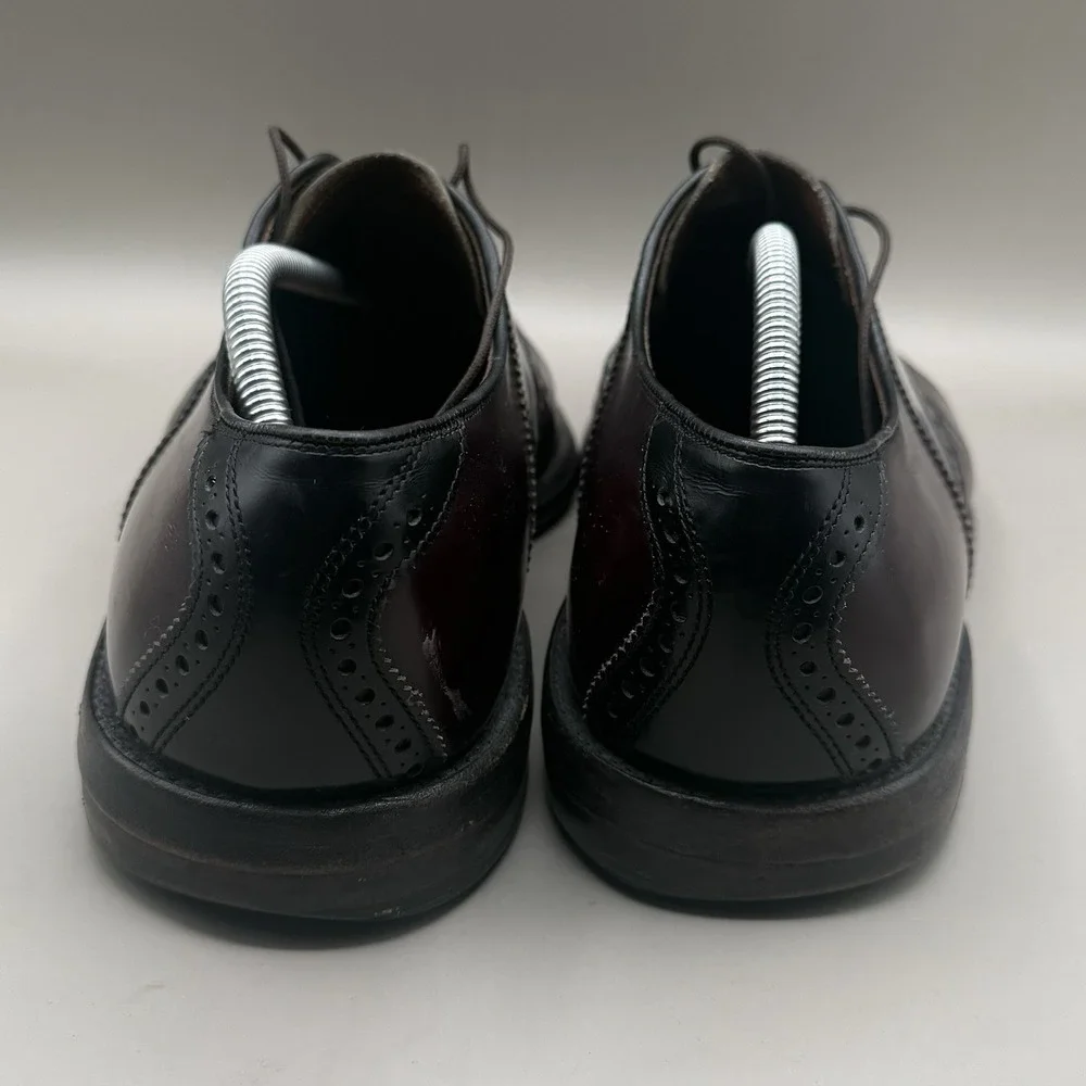 Allen‎ Edmonds Polo Golf Shoe Mens Size 10 C Burgundy Black Lace Up Oxford VGC